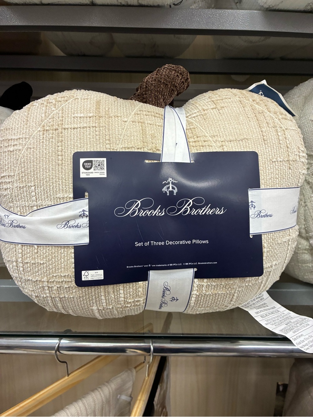 Brooks Brothers Cream Textured Decorative Pillow Set (3-Pack)